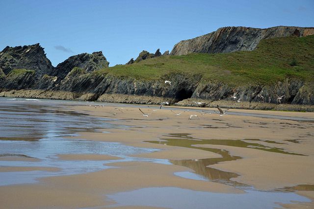 Playas bonitas España Galicia Lugo Coruña Barqueiro Porto de Bares, San Román, Esteiro Panibericana 5